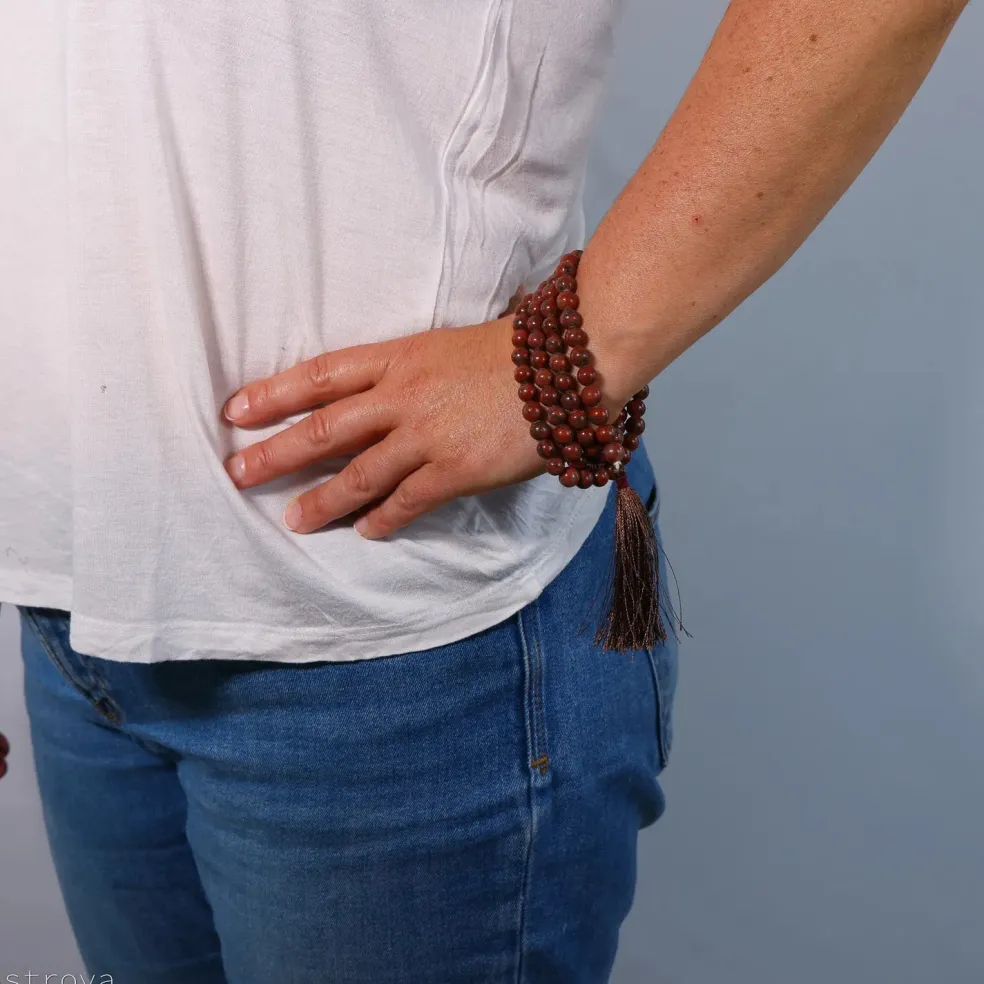Mala en Jaspe Rouge | 108 perles