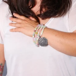 Mala Lotus - Rose Quartz, Amazonite, Rhodonite | 108 perles