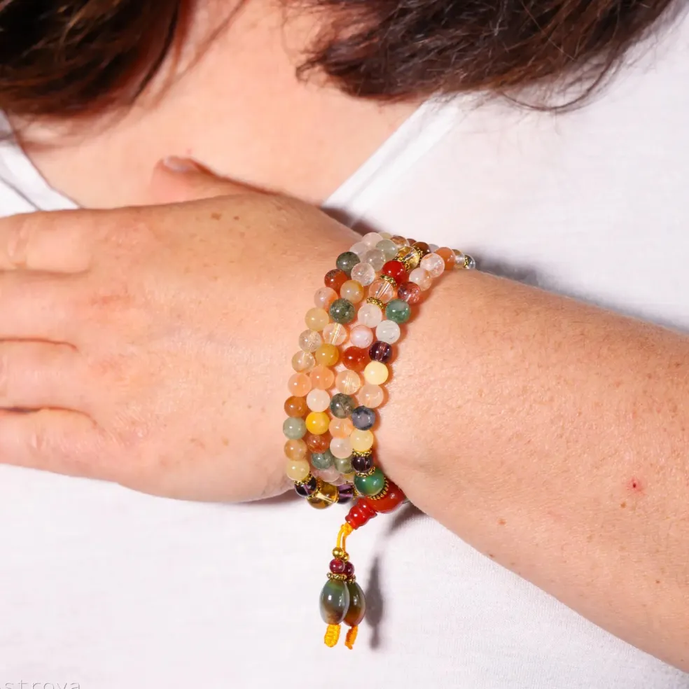 Mala magnifique mix d'agates | 108 perles