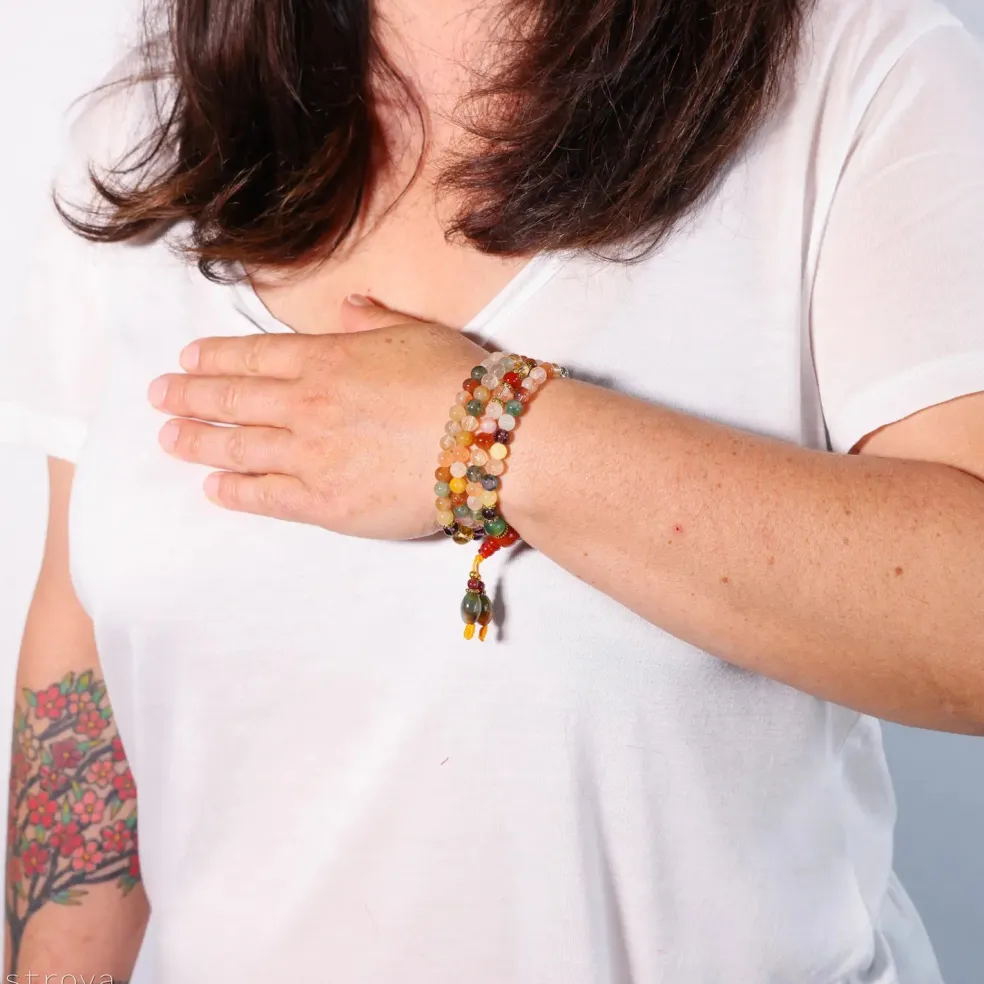 Mala magnifique mix d'agates | 108 perles