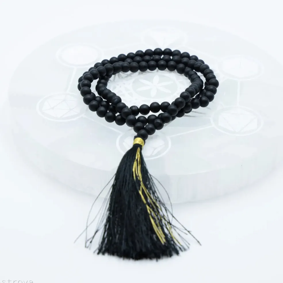 Mala Onyx Noir Mat | 108 perles