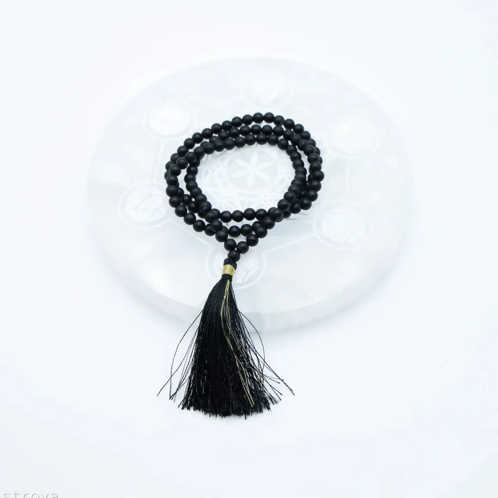 Mala Onyx Noir Mat | 108 perles