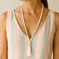 Mala Pierre de Lune Blanc | 108 perles