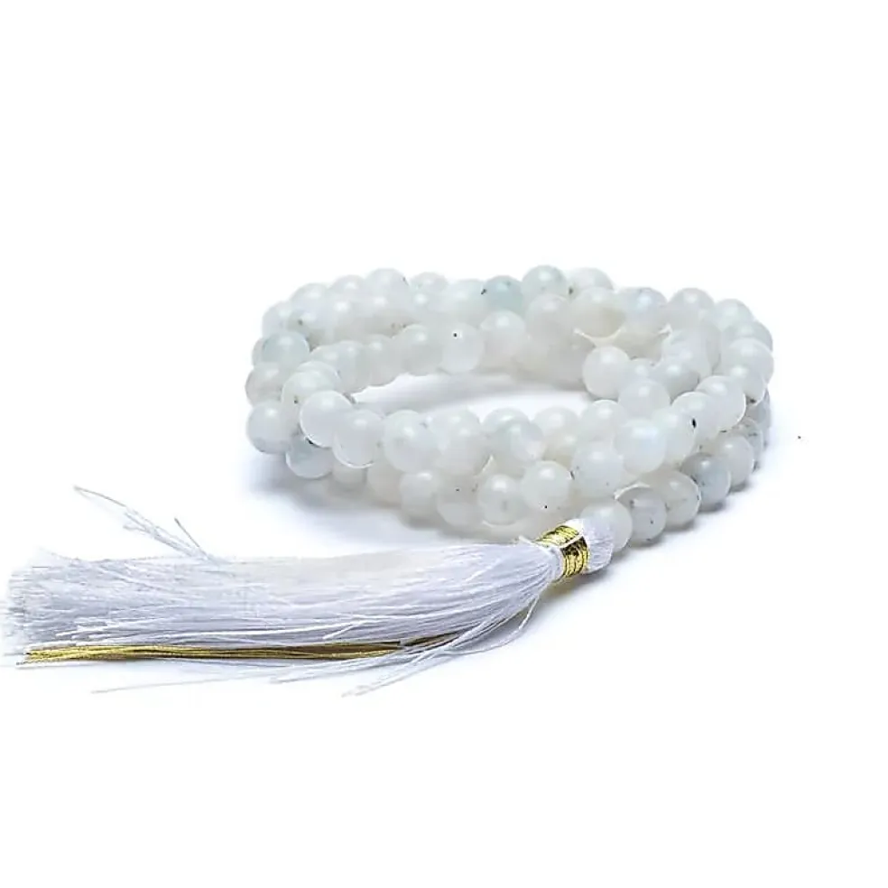 Mala Pierre de Lune Blanc | 108 perles