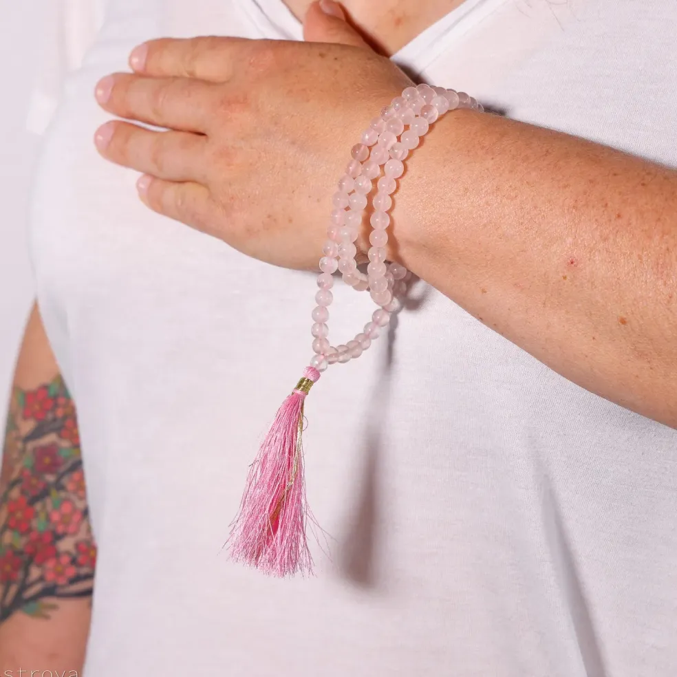 Mala Quartz Rose- perles de 6 mm | 108 perles
