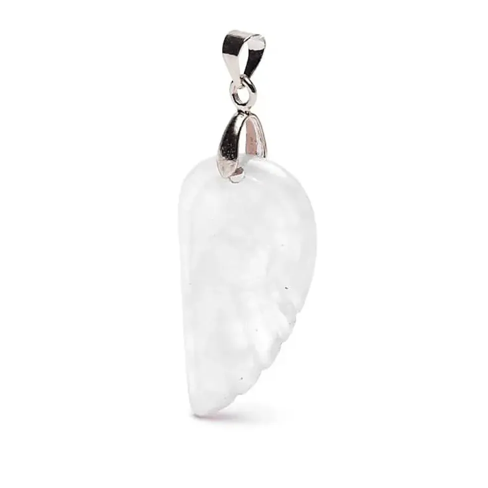 Pendentif Aile d'Ange en Cristal de Roche