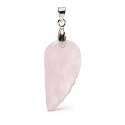 Pendentif Aile d'Ange en Quartz Rose