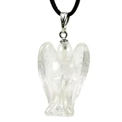 Pendentif Ange en Cristal de Roche Lumineux