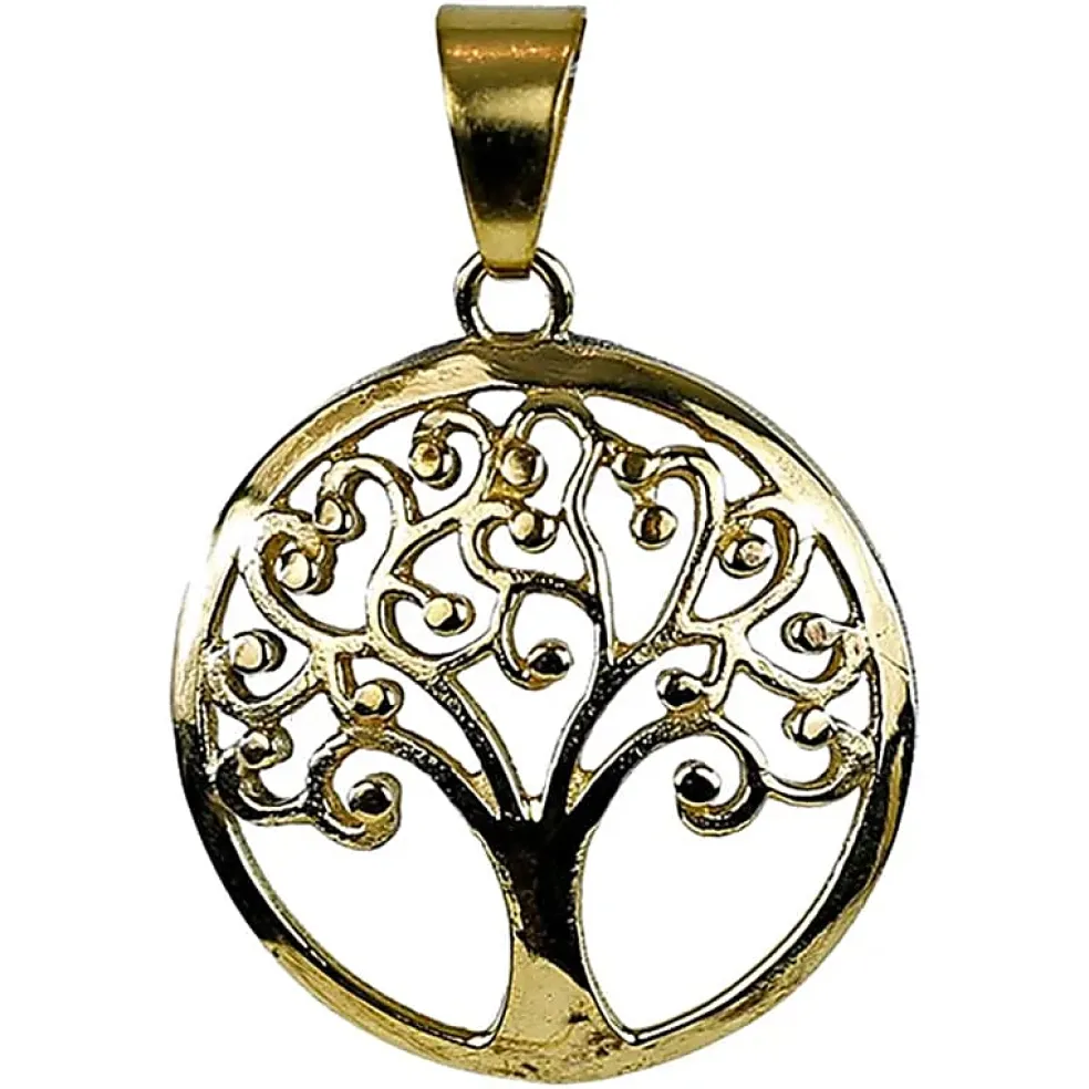 Pendentif Arbre de la Vie en Laiton Doré