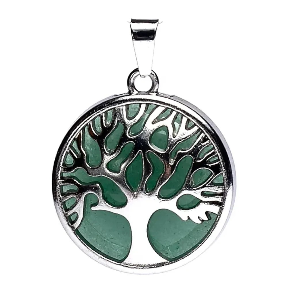 Pendentif Arbre de Vie en Aventurine Verte