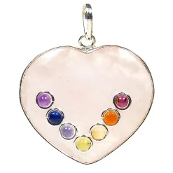 Pendentif Chakra Quartz en Forme de Coeur