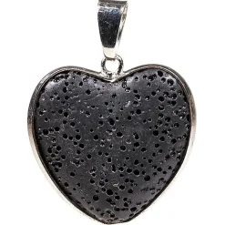 Pendentif Coeur en Pierre de Lave