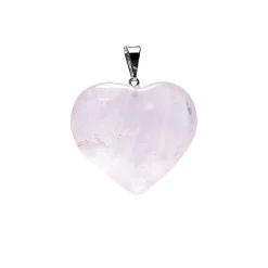 Pendentif Coeur en Quartz Rose