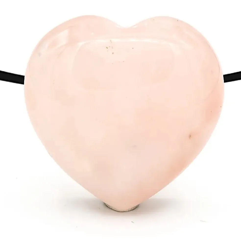 Pendentif Coeur en Quartz Rose percé