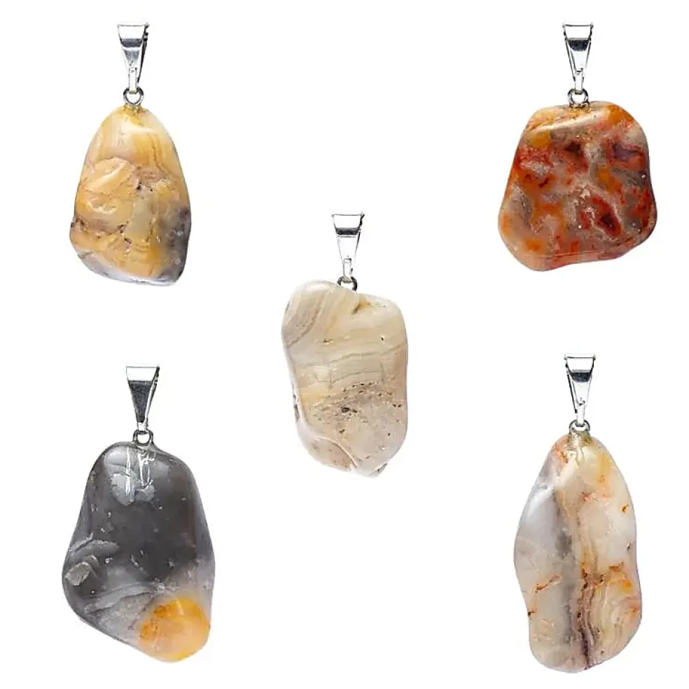 Pendentif en Agate Crazy Lace percée
