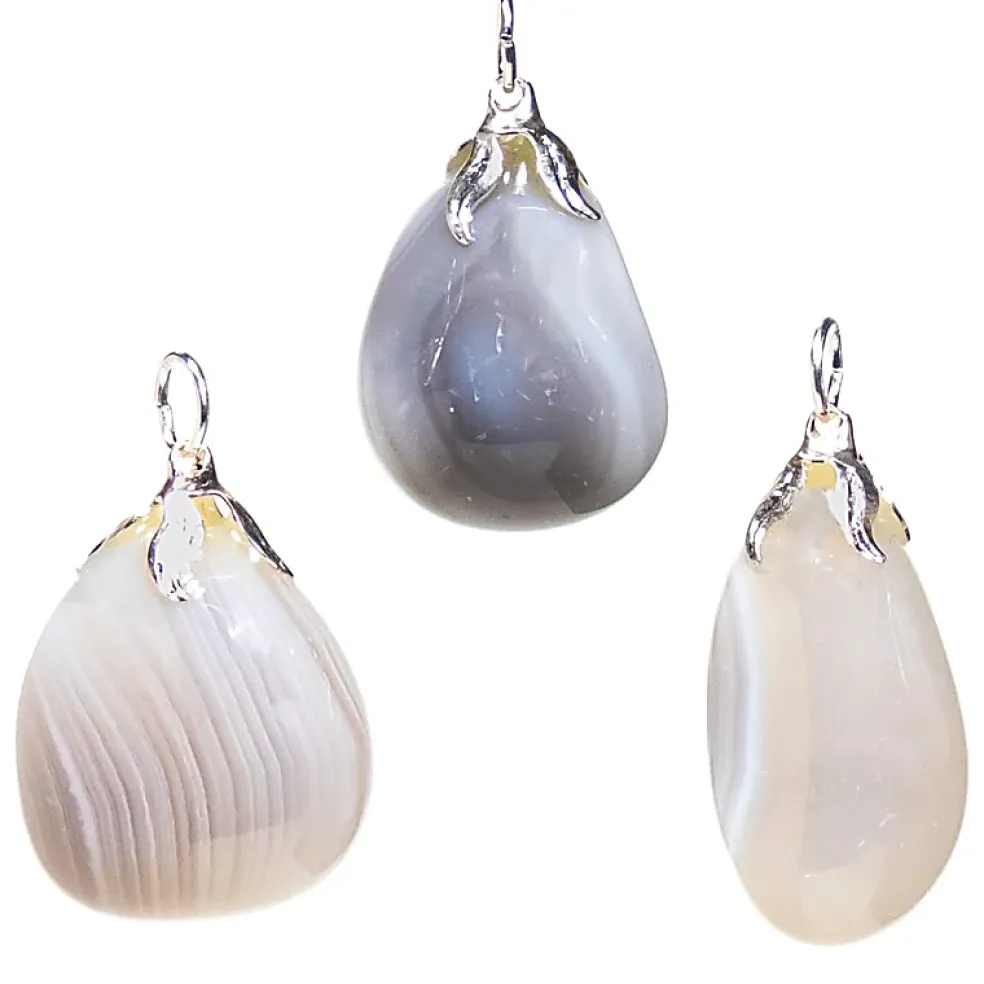 Pendentif en Agate Grise