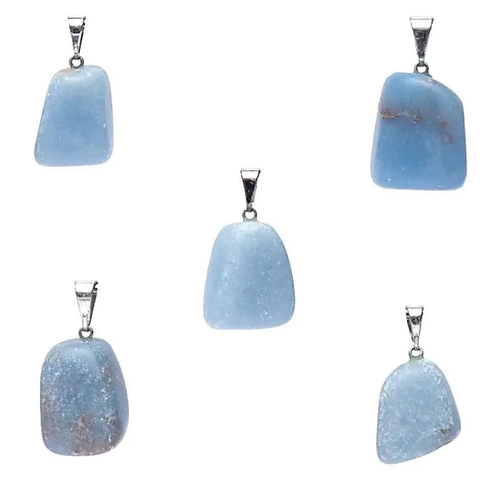 Pendentif en Angélite percée de Forme Naturelle
