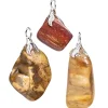 Pendentif en Bois Pétrifié Pierre Naturelle