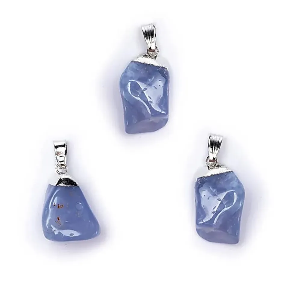 Pendentif en Calcédoine Encadré en Métal