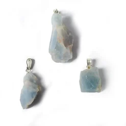 Pendentif en Calcite Bleue brute