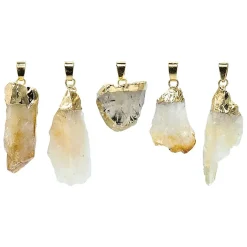 Pendentif en Citrine Quartz Fumé brut | 2 cm