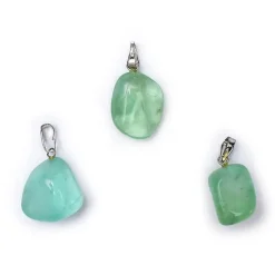 Pendentif en Fluorite Verte avec crochet Argenté