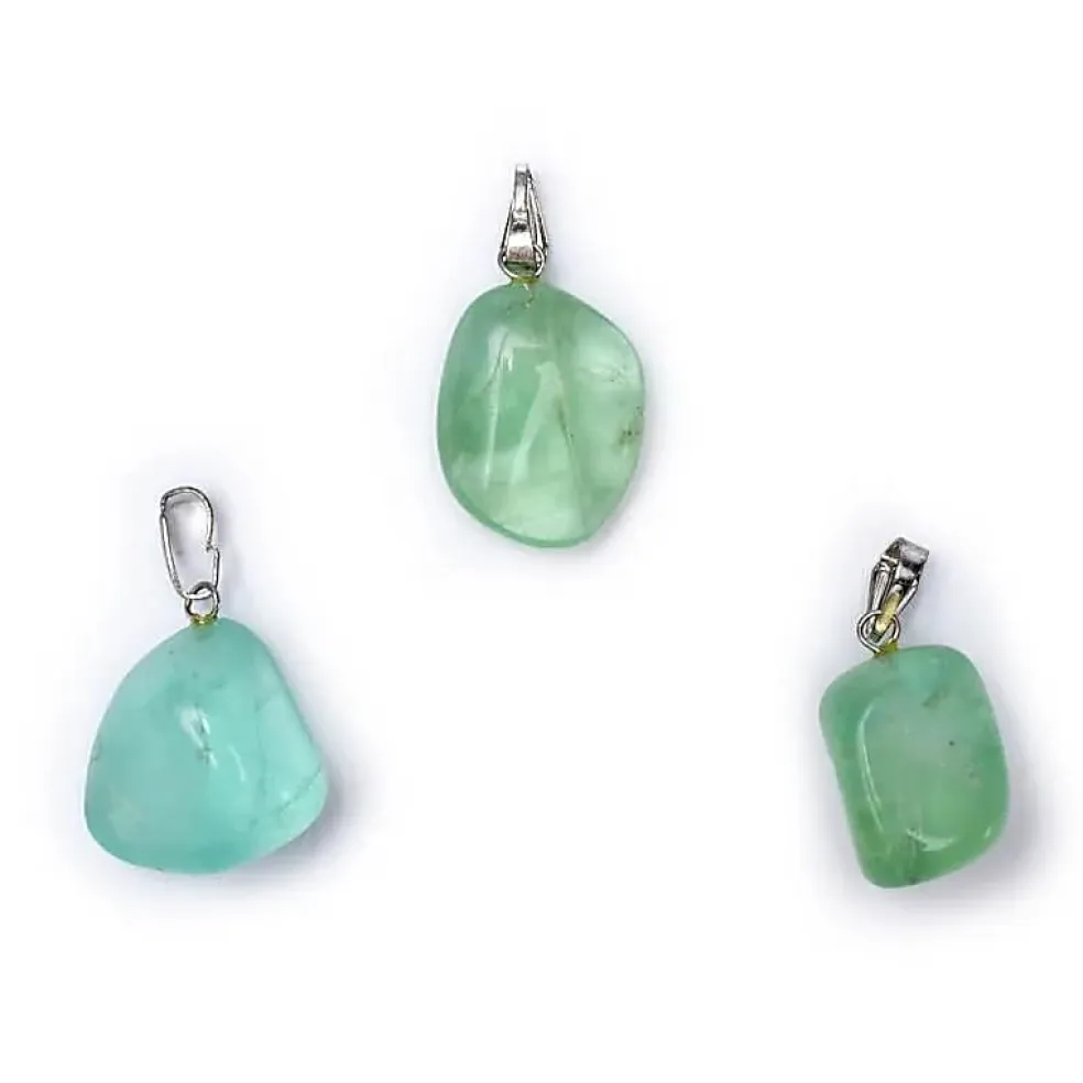 Pendentif en Fluorite Verte avec crochet Argenté