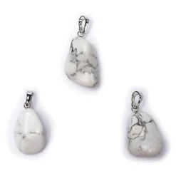 Pendentif en Howlite Blanc avec crochet