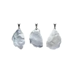 Pendentif en Howlite Blanche Naturelle brute