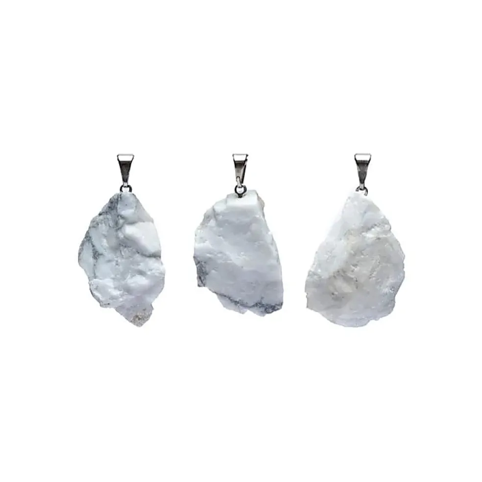 Pendentif en Howlite Blanche Naturelle brute