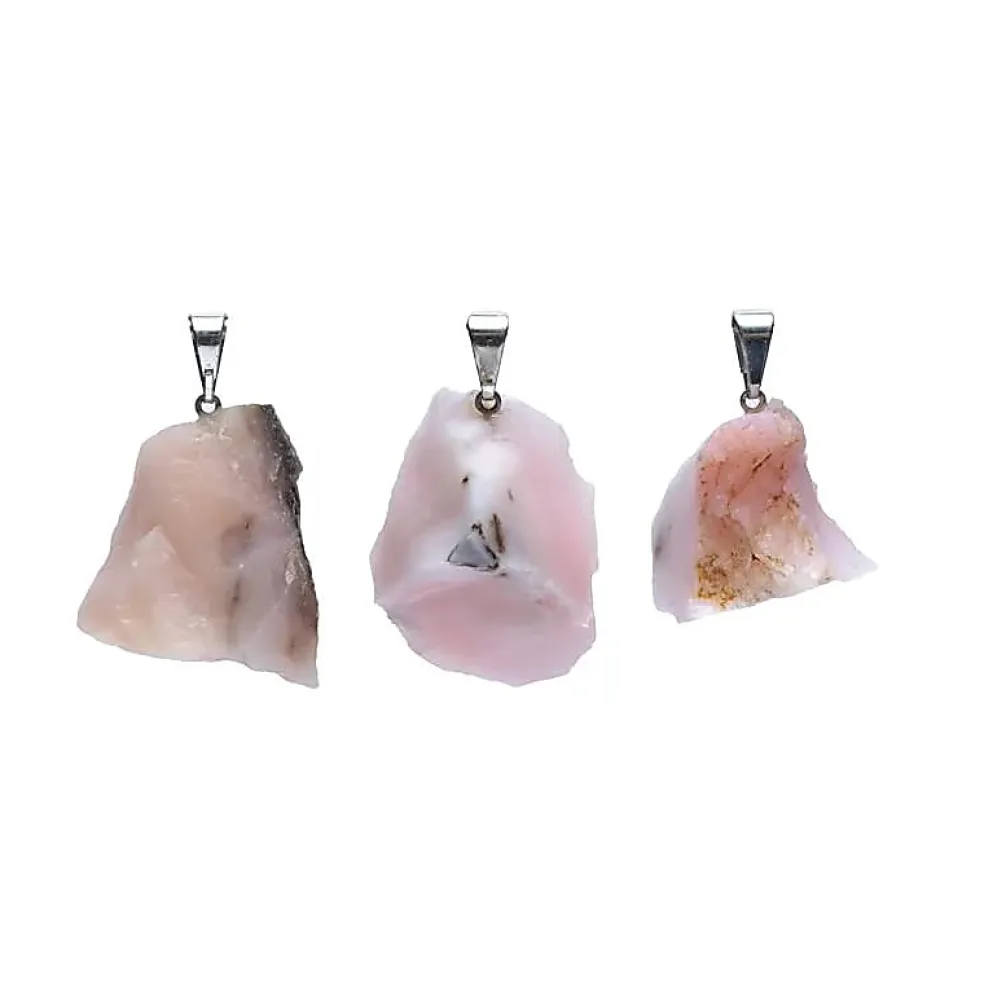 Pendentif en Opale Rose Naturelle brute