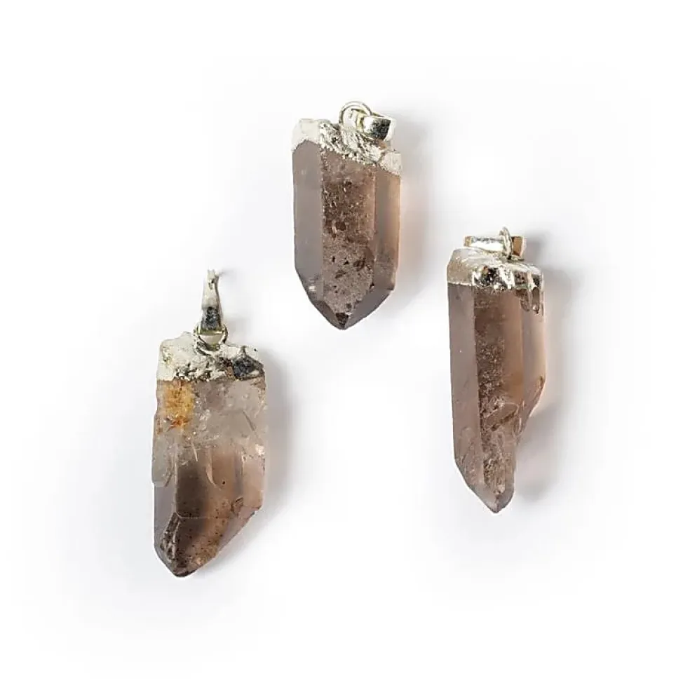 Pendentif en Quartz Fumé Naturel brut