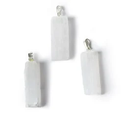 Pendentif en Sélénite Blanche brute