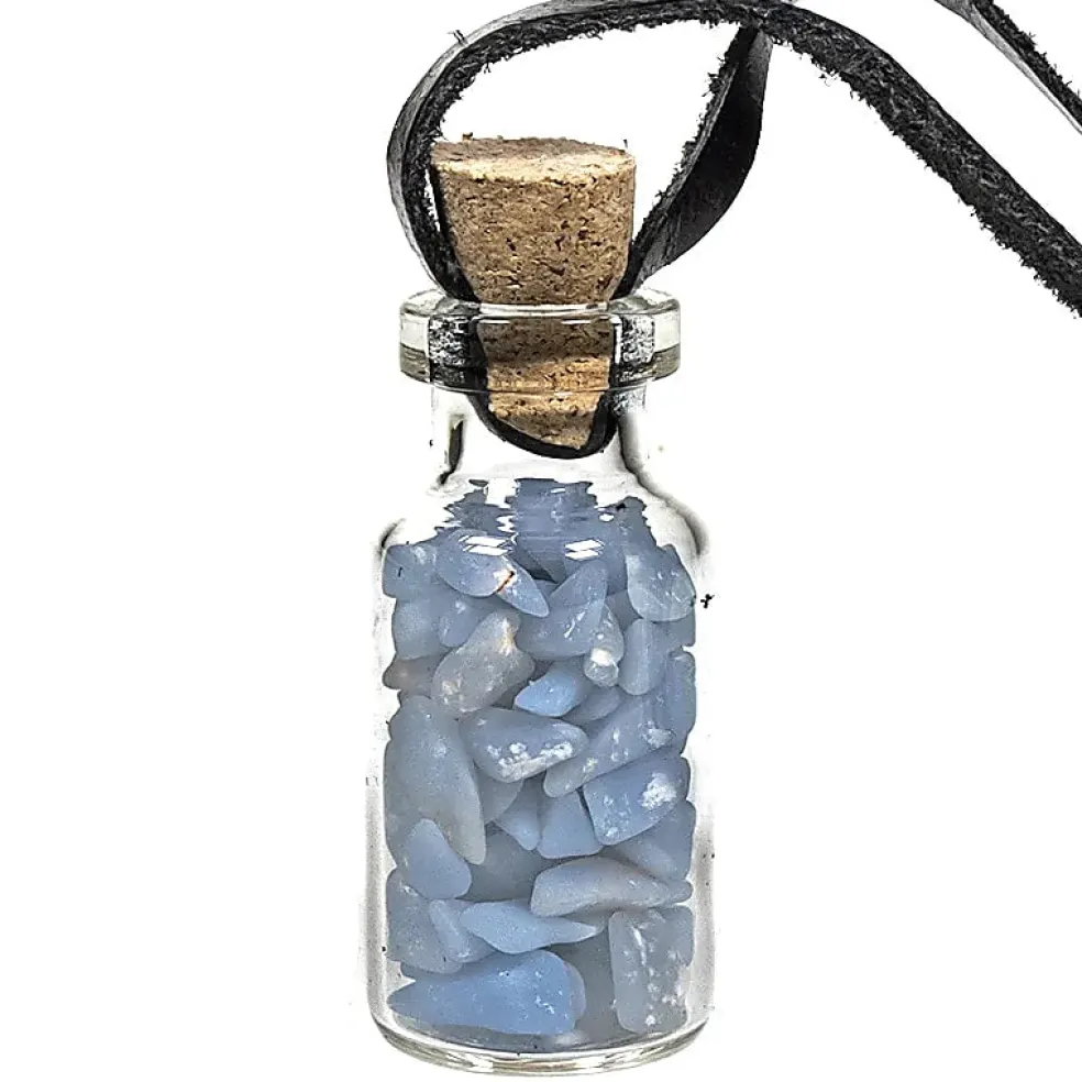 Pendentif fiole - Angélite