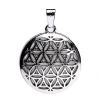 Pendentif Fleur de Vie avec Cristal de Roche