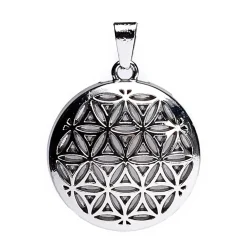 Pendentif Fleur de Vie avec Cristal de Roche