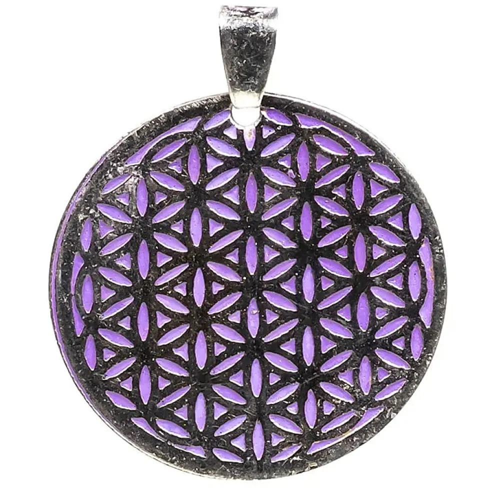Pendentif Fleur de Vie Violet - Taille Moyenne