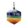 Pendentif Hexagonal 7 chakras en Pierre