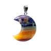 Pendentif Lune des 7 chakras en Pierre Précieuse
