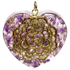 Pendentif Orgonite et Sélénite - Coeur