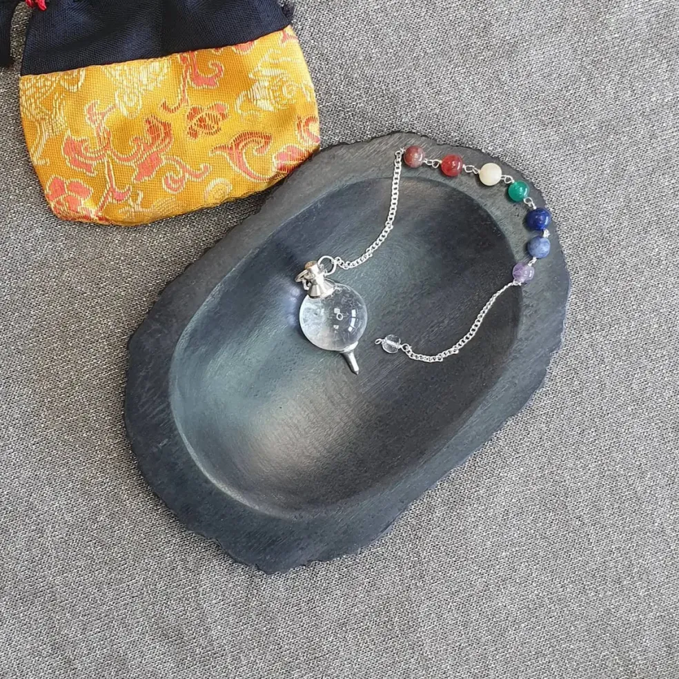 Pendule Cristal de Roche | 7 chakras