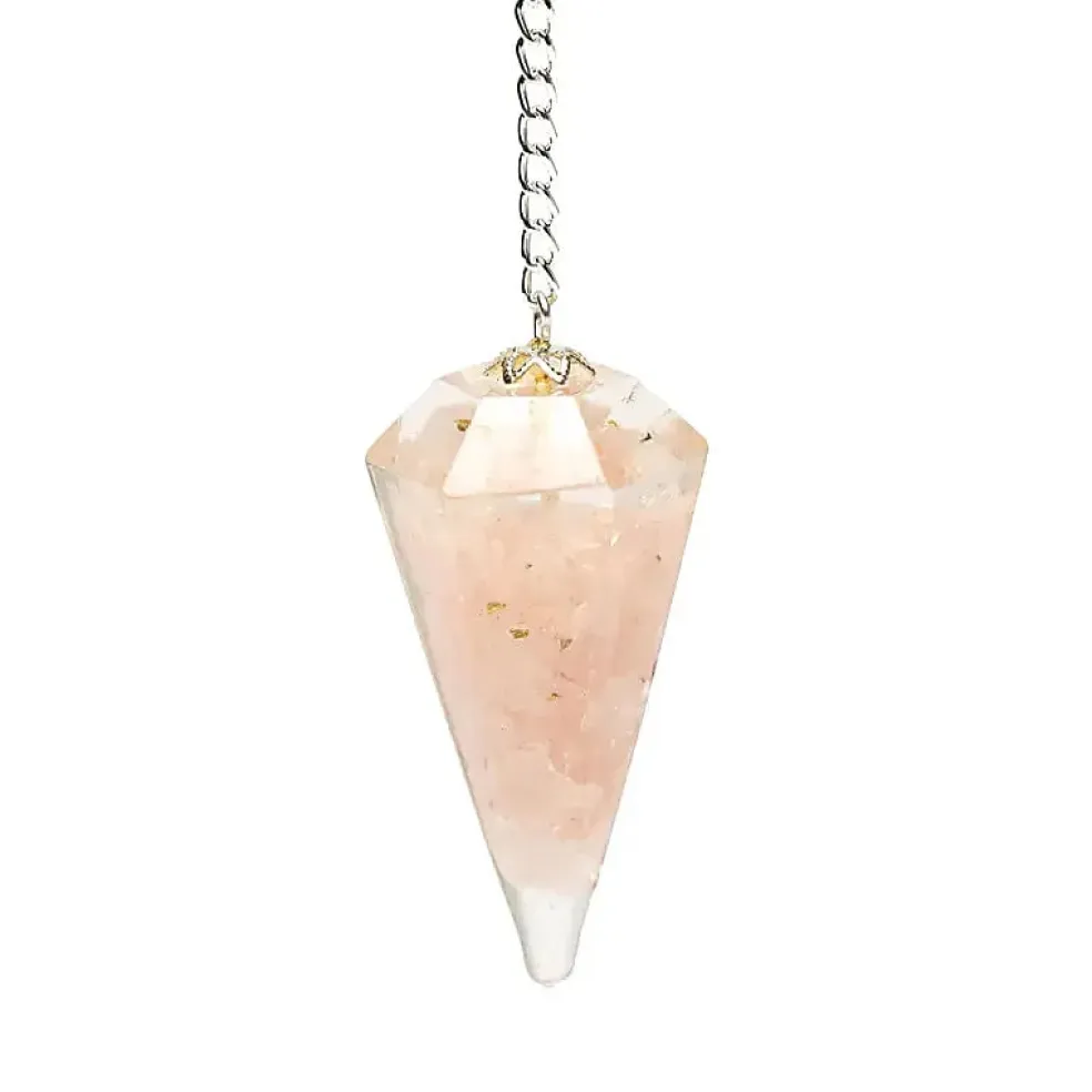 Pendule Orgonite & Quartz Rose facetté