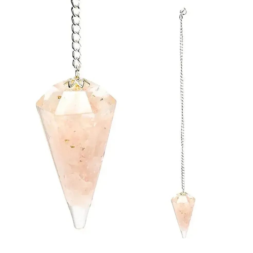 Pendule Orgonite & Quartz Rose facetté