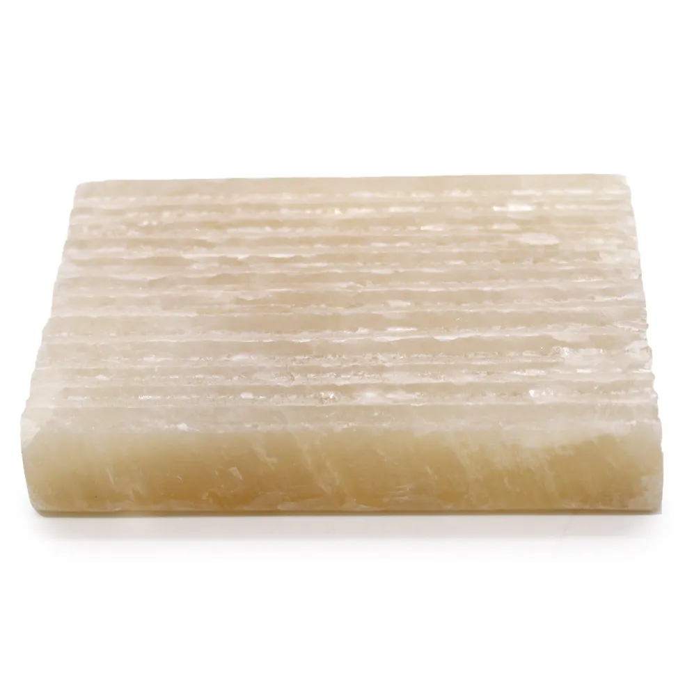 Porte savon carré en Onyx miel