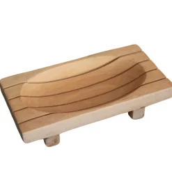 Porte Savon en bois luxe Rectangulaire Strié