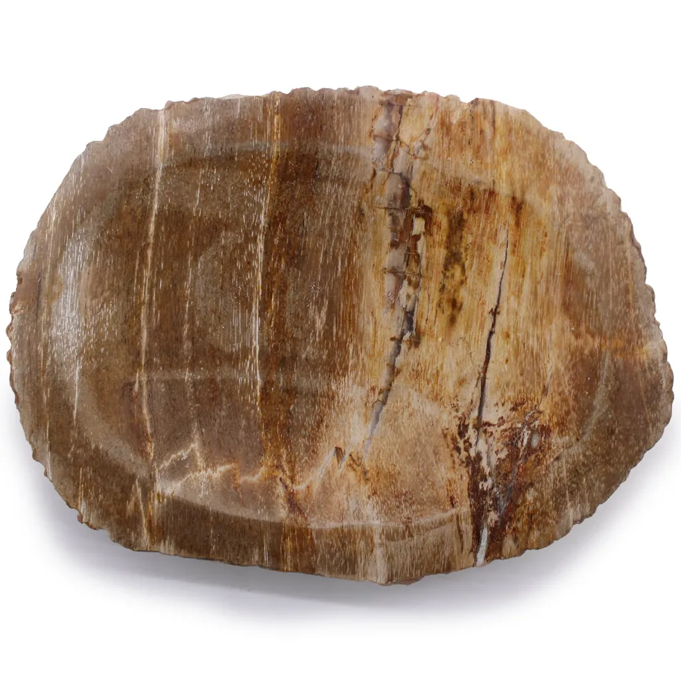 Porte savon marron en bois pétrifié