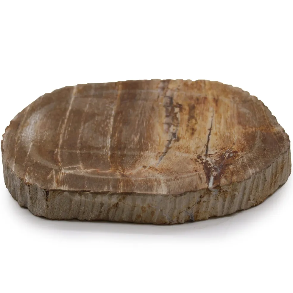 Porte savon marron en bois pétrifié