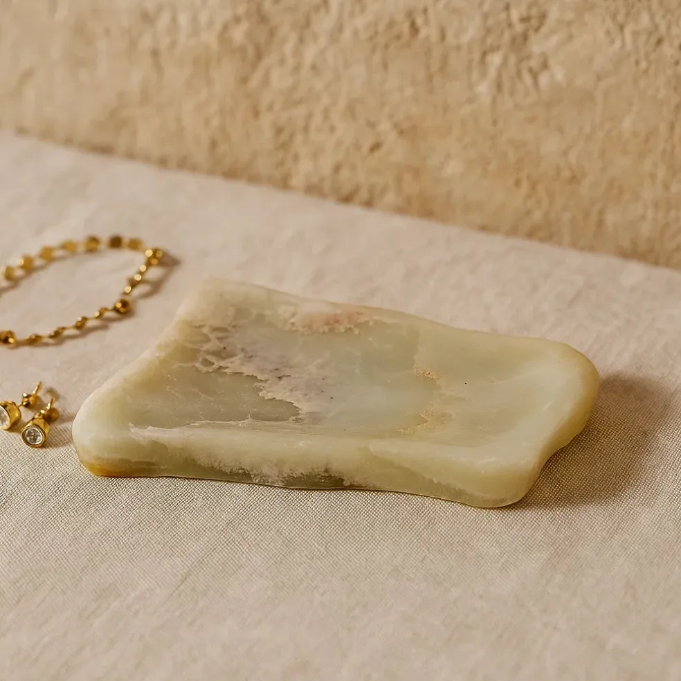 Porte savon natruel en Onyx miel