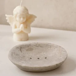 Porte savon ovale en Marbre Crème
