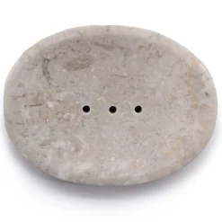 Porte savon ovale en Marbre Crème